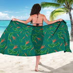 Watercolor Carrot Pattern Print Beach Sarong Wrap