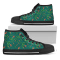 Watercolor Carrot Pattern Print Black High Top Sneakers
