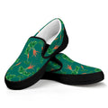 Watercolor Carrot Pattern Print Black Slip On Sneakers