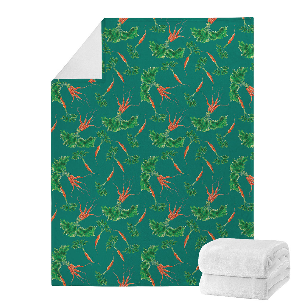 Watercolor Carrot Pattern Print Blanket