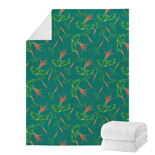 Watercolor Carrot Pattern Print Blanket