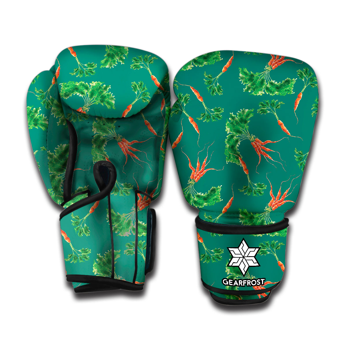 Watercolor Carrot Pattern Print Boxing Gloves