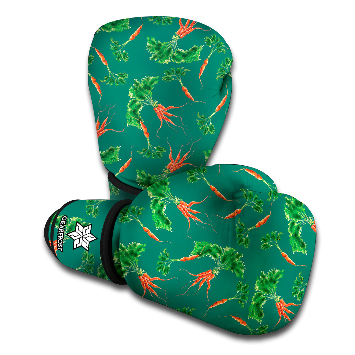 Watercolor Carrot Pattern Print Boxing Gloves