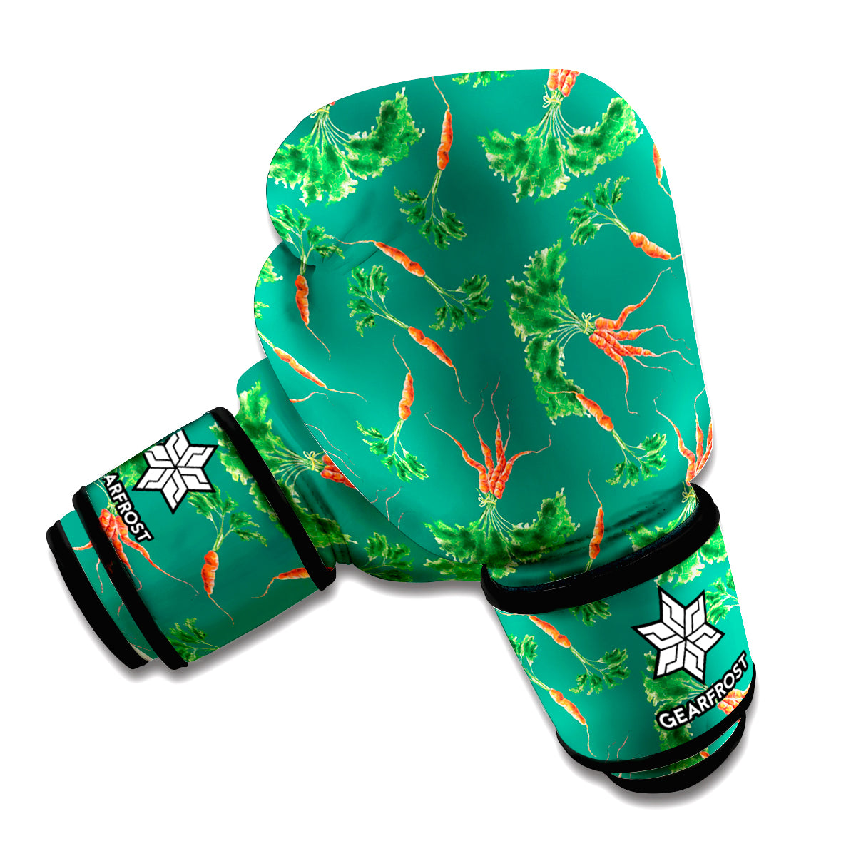 Watercolor Carrot Pattern Print Boxing Gloves