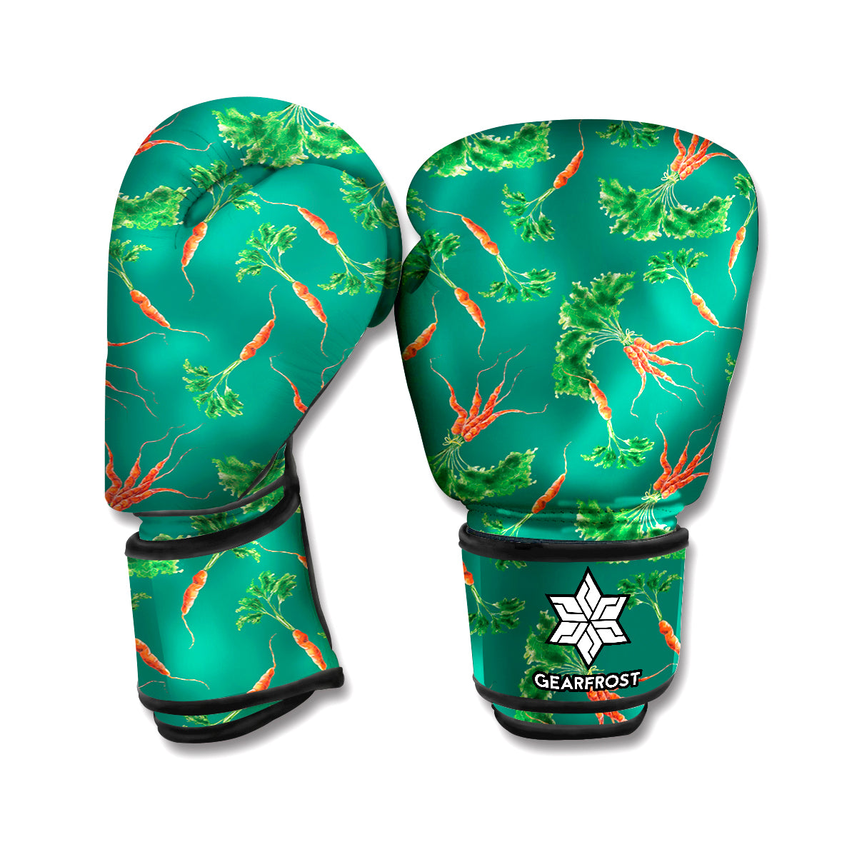 Watercolor Carrot Pattern Print Boxing Gloves