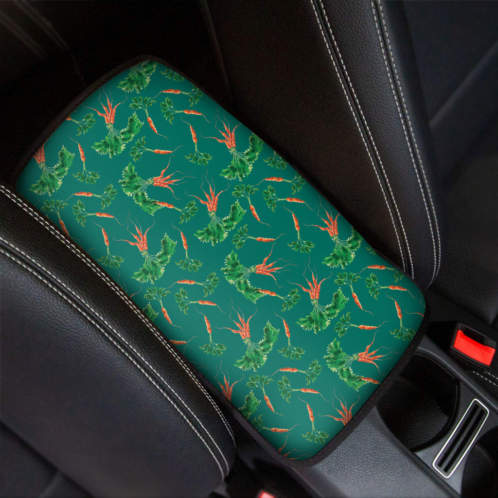 Watercolor Carrot Pattern Print Car Center Console Cover