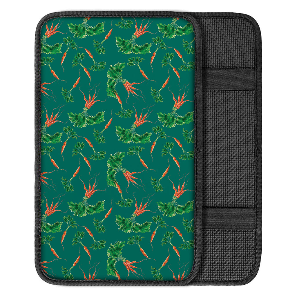 Watercolor Carrot Pattern Print Car Center Console Cover