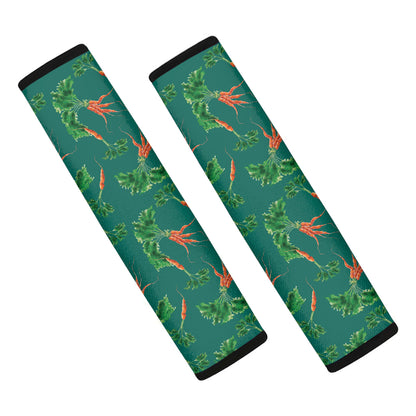 Watercolor Carrot Pattern Print Car Seat Belt Covers