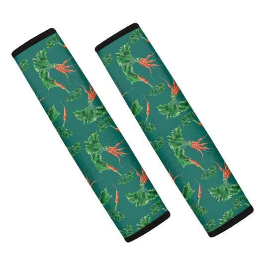 Watercolor Carrot Pattern Print Car Seat Belt Covers