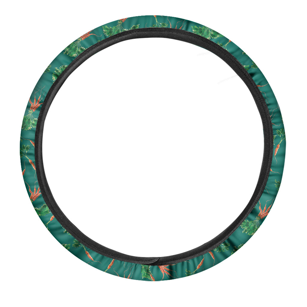 Watercolor Carrot Pattern Print Car Steering Wheel Cover