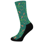 Watercolor Carrot Pattern Print Crew Socks