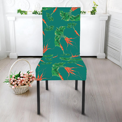 Watercolor Carrot Pattern Print Dining Chair Slipcover