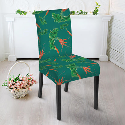 Watercolor Carrot Pattern Print Dining Chair Slipcover
