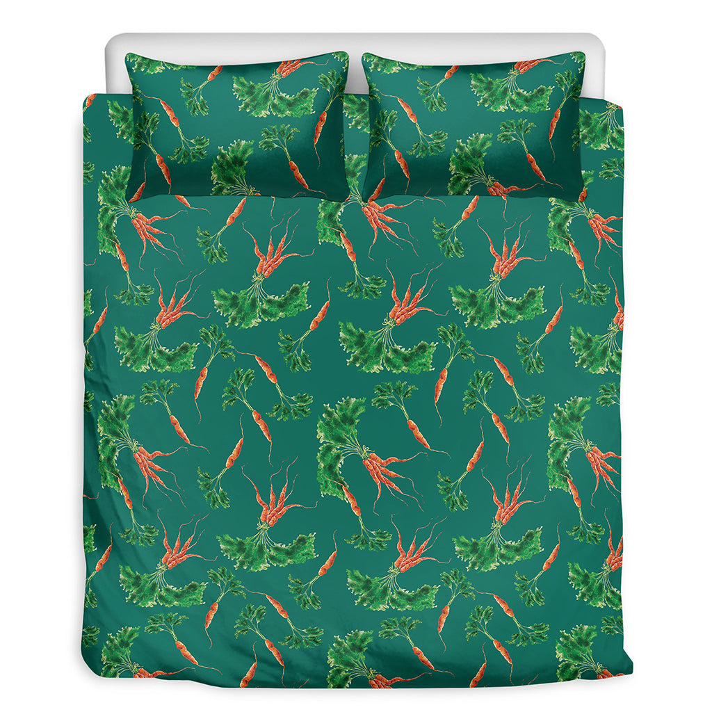 Watercolor Carrot Pattern Print Duvet Cover Bedding Set