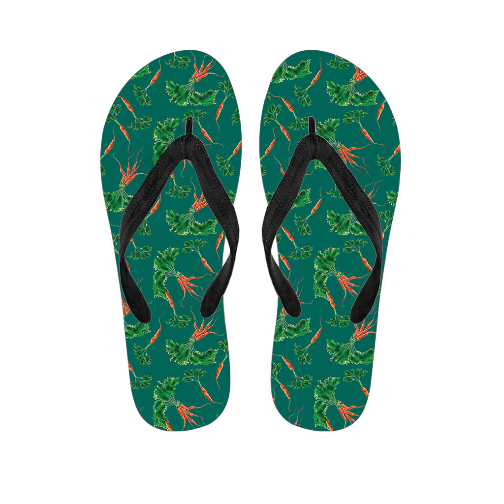 Watercolor Carrot Pattern Print Flip Flops