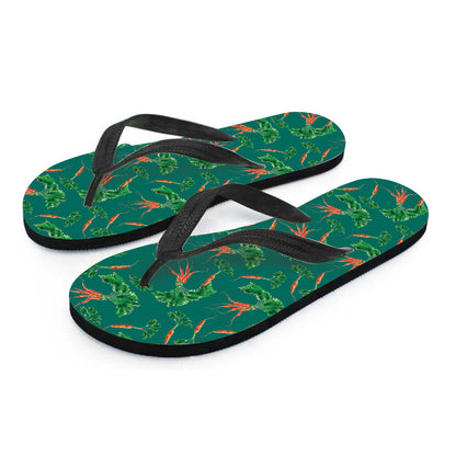 Watercolor Carrot Pattern Print Flip Flops