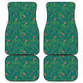 Watercolor Carrot Pattern Print Front and Back Car Floor Mats