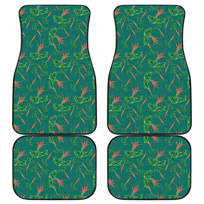 Watercolor Carrot Pattern Print Front and Back Car Floor Mats
