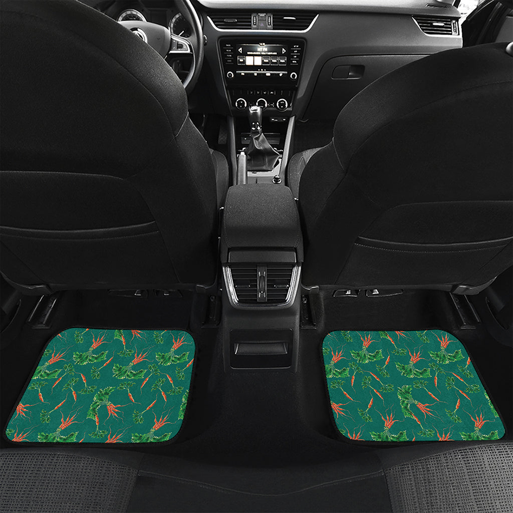 Watercolor Carrot Pattern Print Front and Back Car Floor Mats