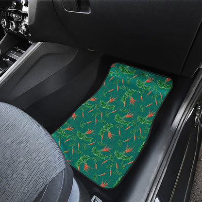 Watercolor Carrot Pattern Print Front and Back Car Floor Mats