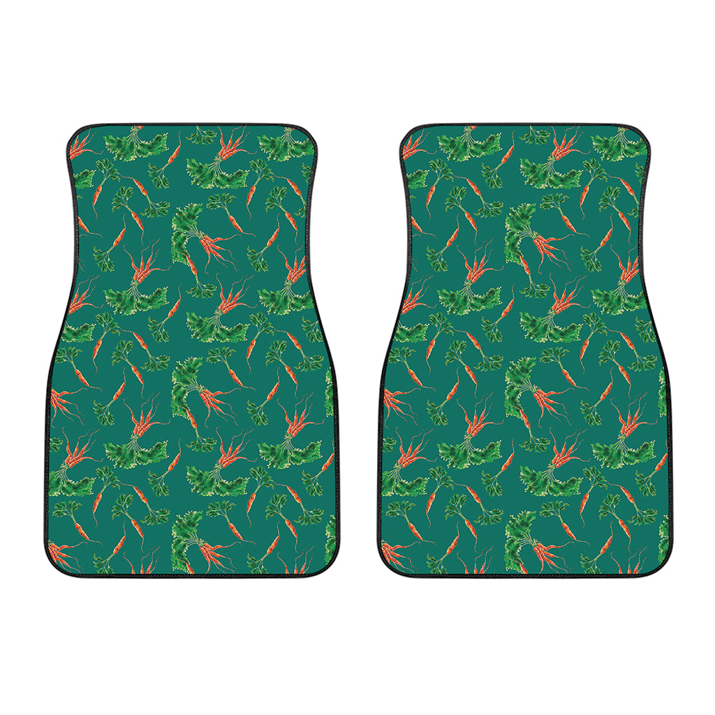 Watercolor Carrot Pattern Print Front Car Floor Mats
