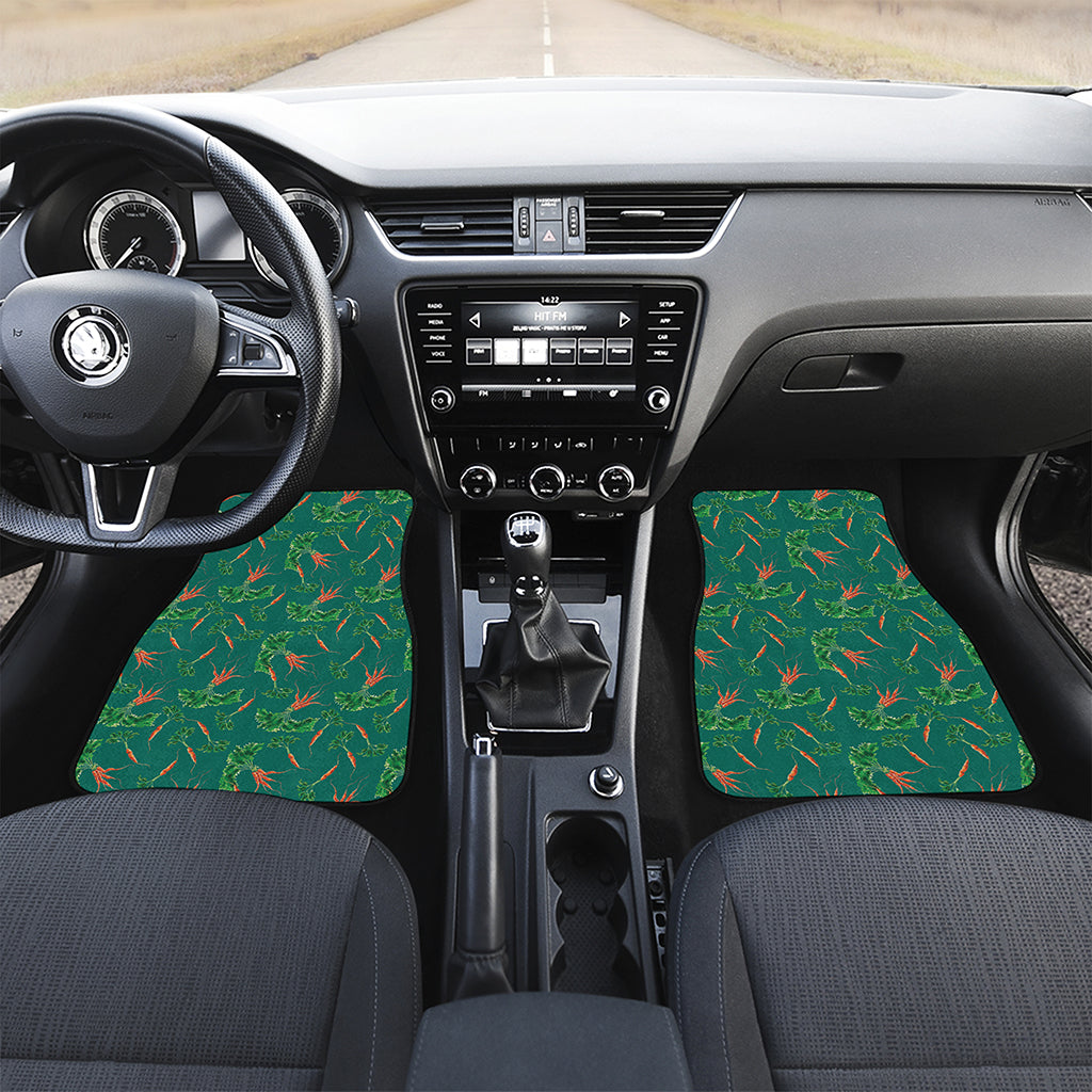 Watercolor Carrot Pattern Print Front Car Floor Mats