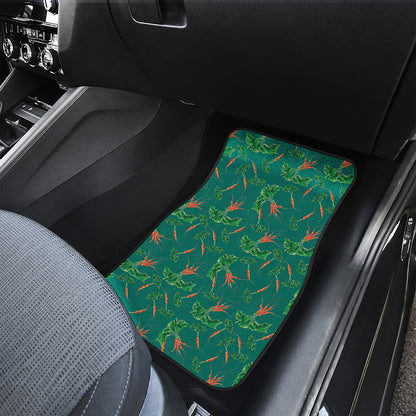 Watercolor Carrot Pattern Print Front Car Floor Mats