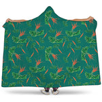 Watercolor Carrot Pattern Print Hooded Blanket