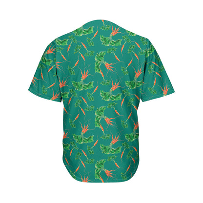 Watercolor Carrot Pattern Print Men's Baseball Jersey