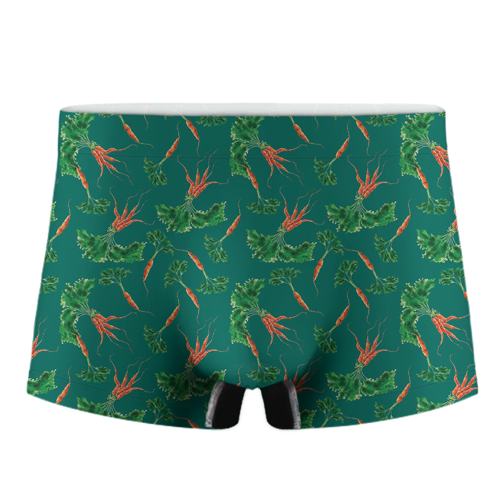 Watercolor Carrot Pattern Print Men's Boxer Briefs