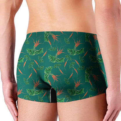 Watercolor Carrot Pattern Print Men's Boxer Briefs