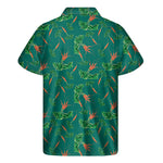 Watercolor Carrot Pattern Print Men's Short Sleeve Shirt