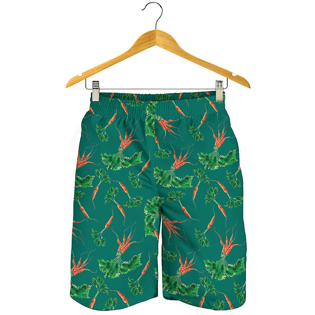 Watercolor Carrot Pattern Print Men's Shorts