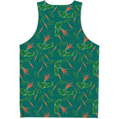 Watercolor Carrot Pattern Print Men's Tank Top