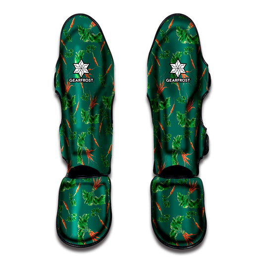 Watercolor Carrot Pattern Print Muay Thai Shin Guard