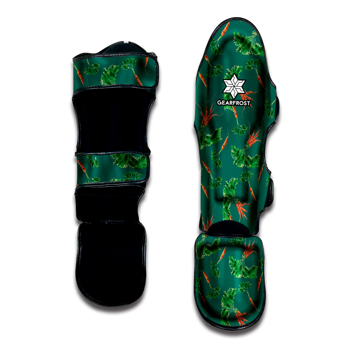 Watercolor Carrot Pattern Print Muay Thai Shin Guard