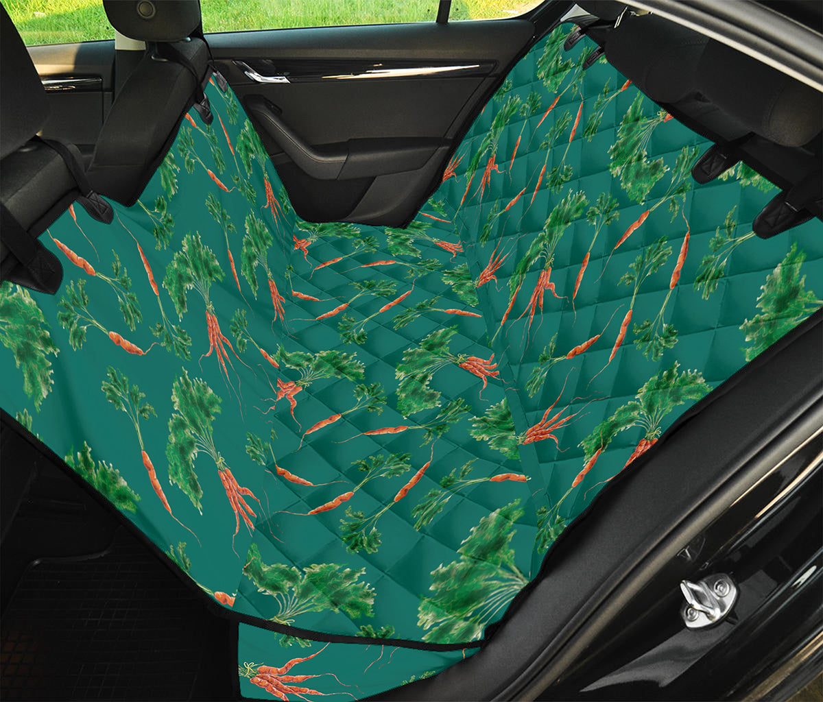 Watercolor Carrot Pattern Print Pet Car Back Seat Cover
