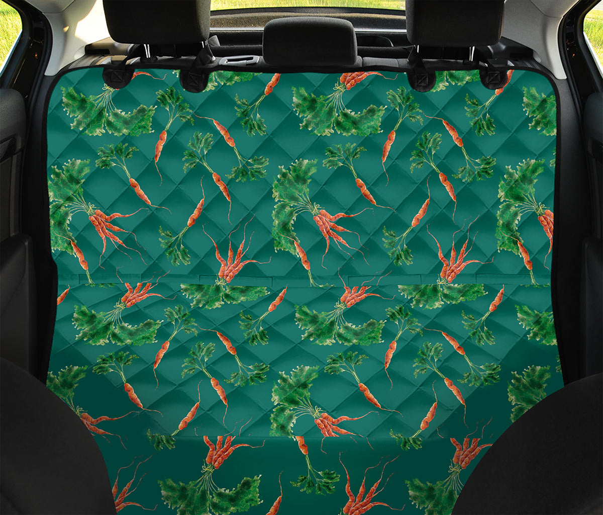 Watercolor Carrot Pattern Print Pet Car Back Seat Cover