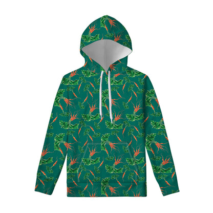 Watercolor Carrot Pattern Print Pullover Hoodie