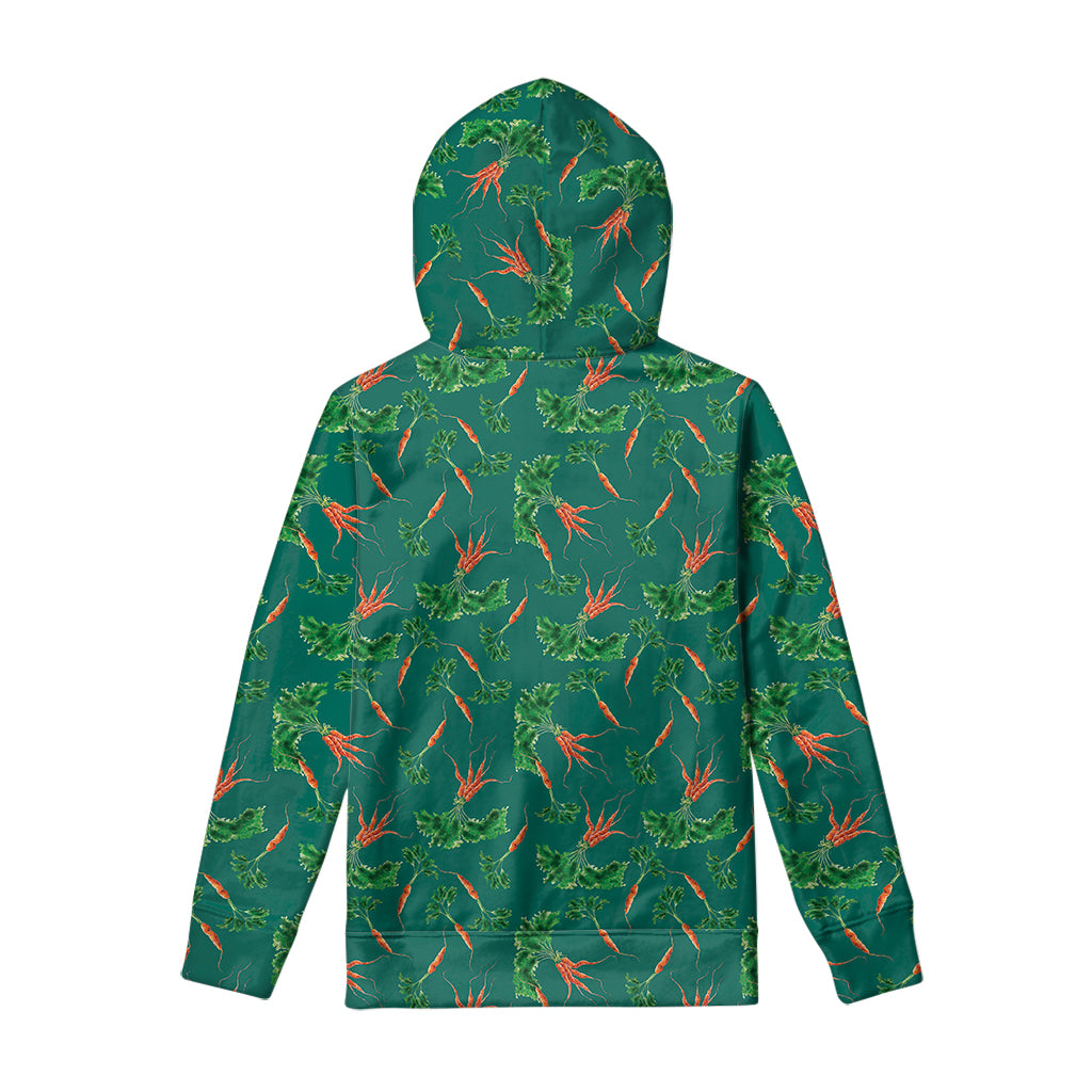 Watercolor Carrot Pattern Print Pullover Hoodie