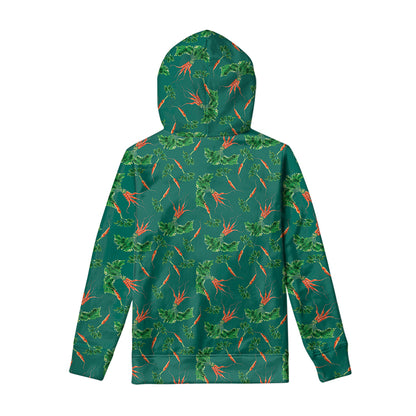Watercolor Carrot Pattern Print Pullover Hoodie