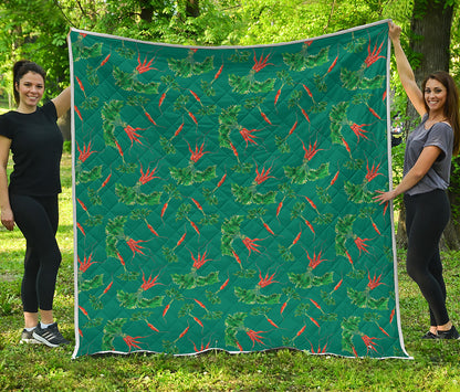 Watercolor Carrot Pattern Print Quilt