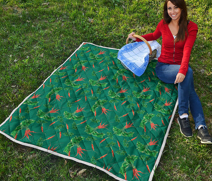 Watercolor Carrot Pattern Print Quilt