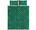 Watercolor Carrot Pattern Print Quilt Bed Set