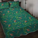 Watercolor Carrot Pattern Print Quilt Bed Set