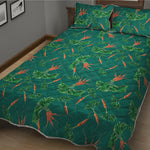 Watercolor Carrot Pattern Print Quilt Bed Set