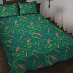Watercolor Carrot Pattern Print Quilt Bed Set