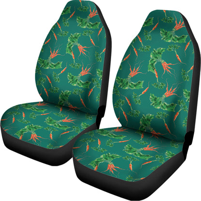 Watercolor Carrot Pattern Print Universal Fit Car Seat Covers
