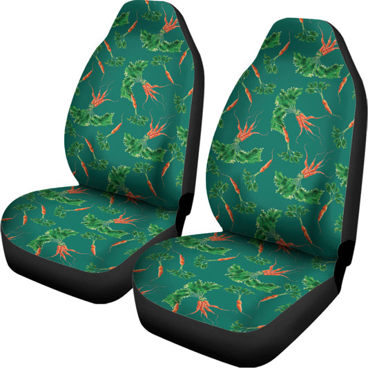 Watercolor Carrot Pattern Print Universal Fit Car Seat Covers