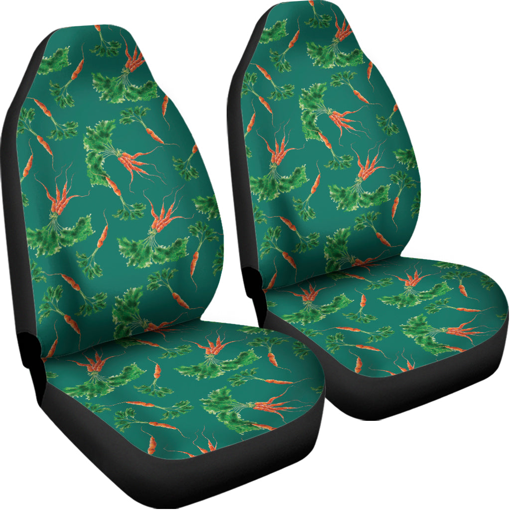 Watercolor Carrot Pattern Print Universal Fit Car Seat Covers